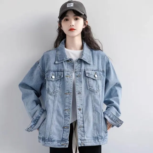 Autumn New Blue Color Denim Coat For Women Blue - Shop at LoveMi