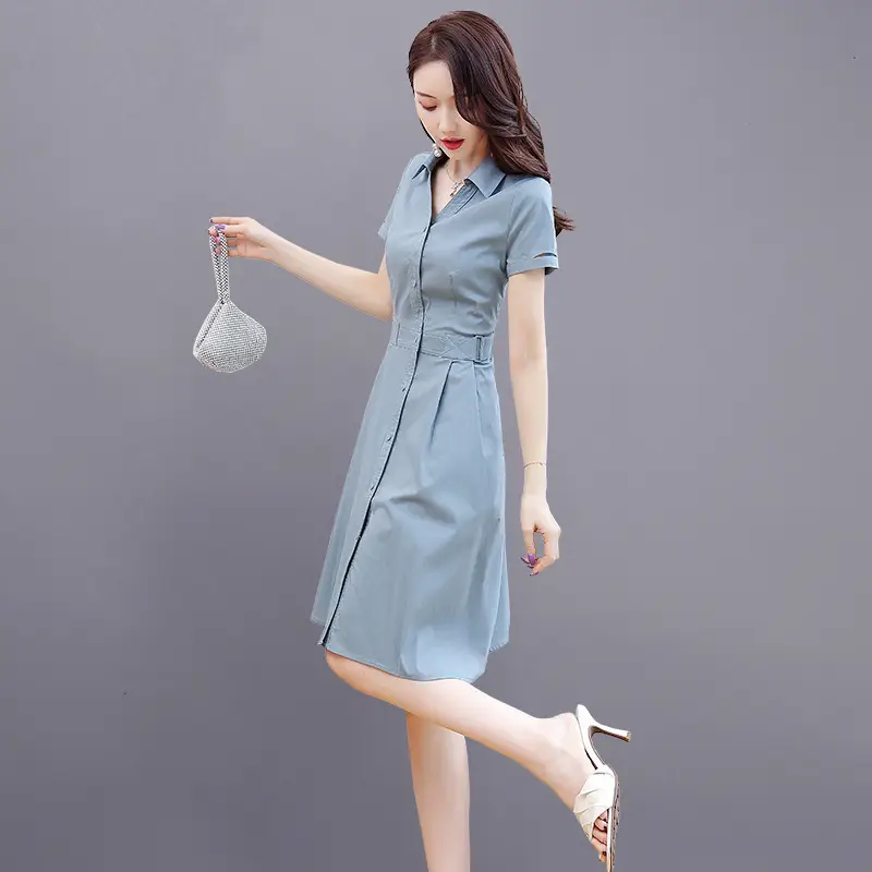 Elegant Slim-fit Slimming Temperament Western Style Small Shirt Dress