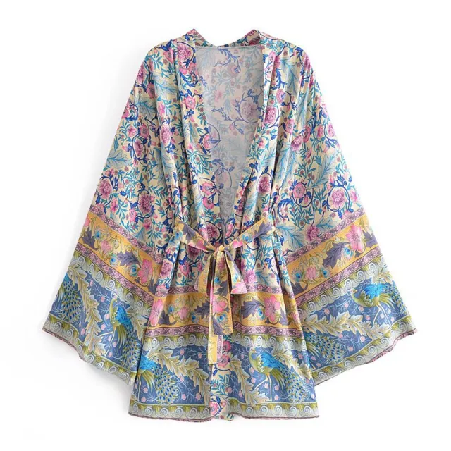 New Autumn Four Color Rayon Watermark Print Waist Belt Pink - Shop at LoveMi