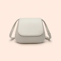 Crossbody Bag Vegan Leather Women Retro Small Saddle Satchel Shoulder Bag With Long Adjustable Strap - White - View 1