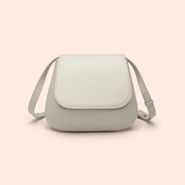 Crossbody Bag Vegan Leather Women Retro Small Saddle Satchel Shoulder Bag With Long Adjustable Strap White - Shop at LoveMi