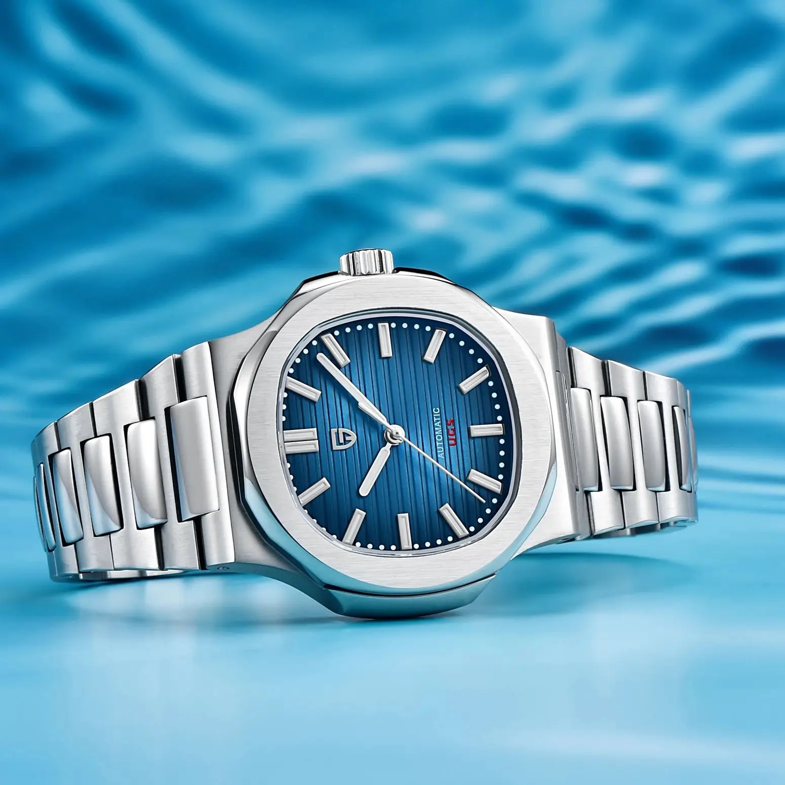 Men's Stainless Steel Automatic Mechanical Waterproof Barrel-shaped