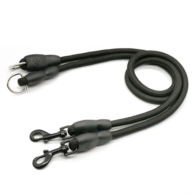 Large, Medium And Small Dogs Removable Two Traction Rope Black - Shop at LoveMi