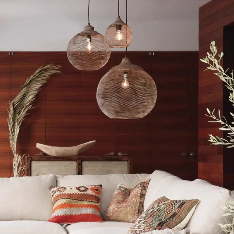 Retro Industrial Style Iron Net Chandelier