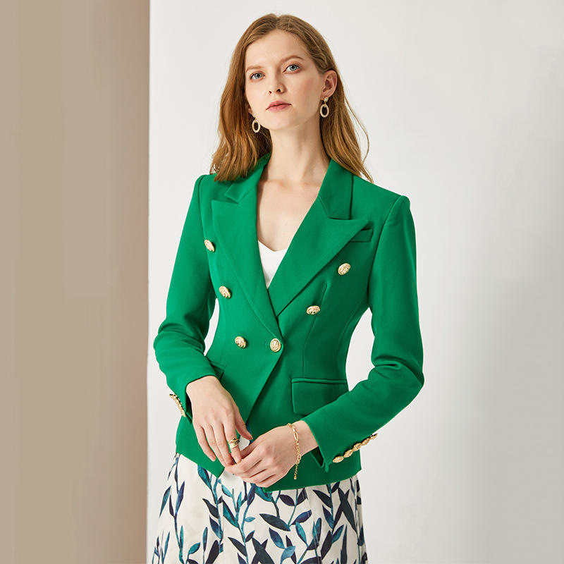 Buttoned V-neck Slimming Versatile Blazer Top