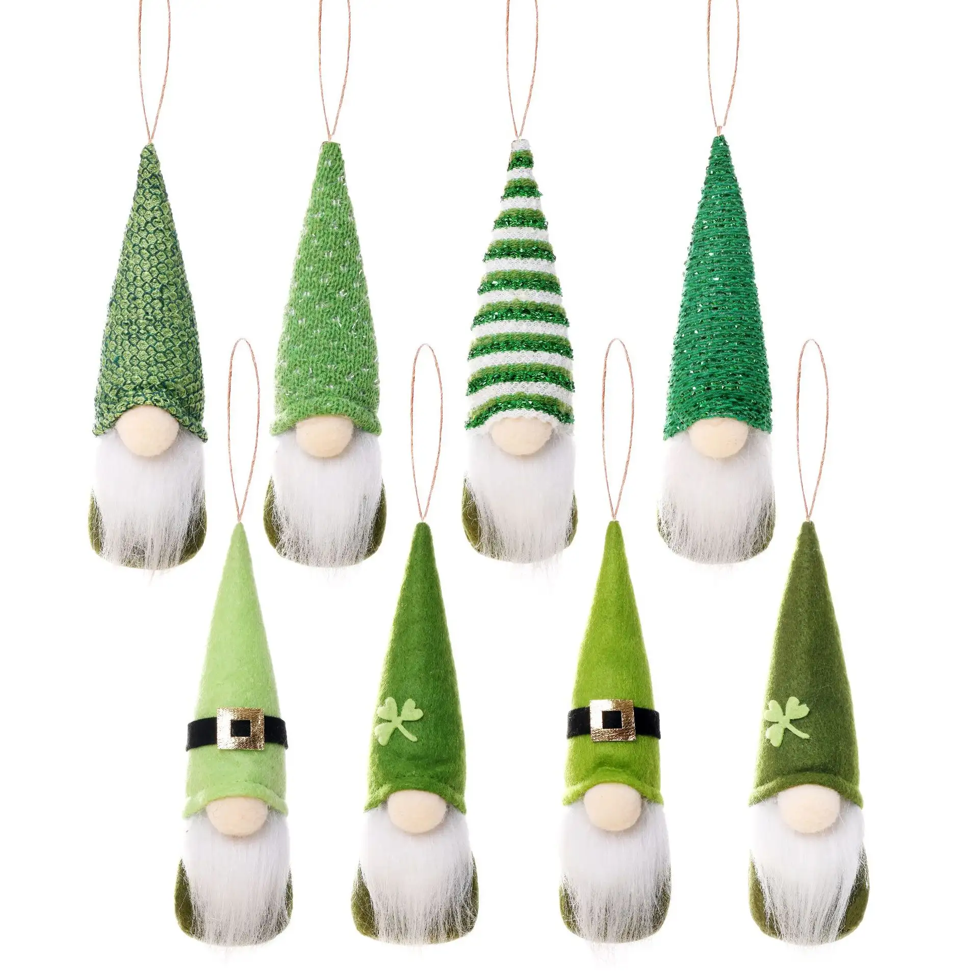 Green Leaf Festival Clover Ornaments Irish Festival Faceless Elderly Decoration