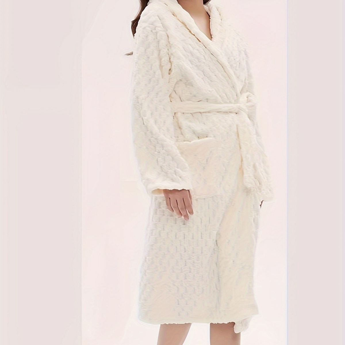 Autumn And Winter Fleece-lined Warm Women Bathrobe