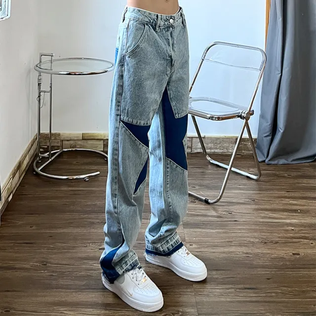 High Street Fashion Brand Washed Worn Jeans Light Blue - Shop at LoveMi