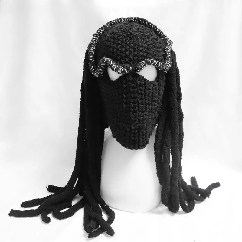 Funny Long Thick Dreadlocks Headgear Warm - Black