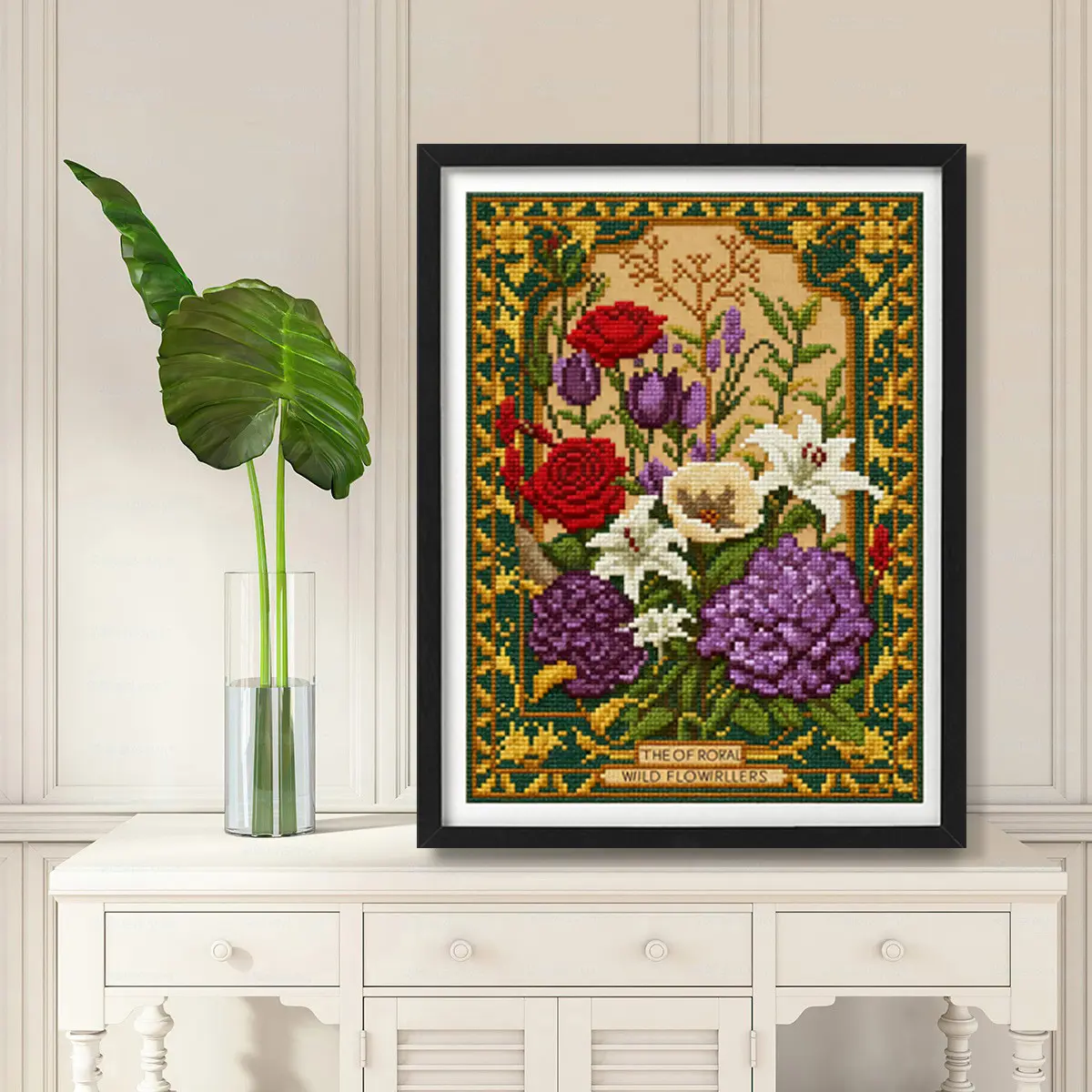 Retro-style Floral And Plant Full-embroidery Living Room