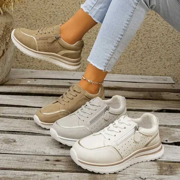 Side-zip Breathable Sneakers With A Chunky Sole