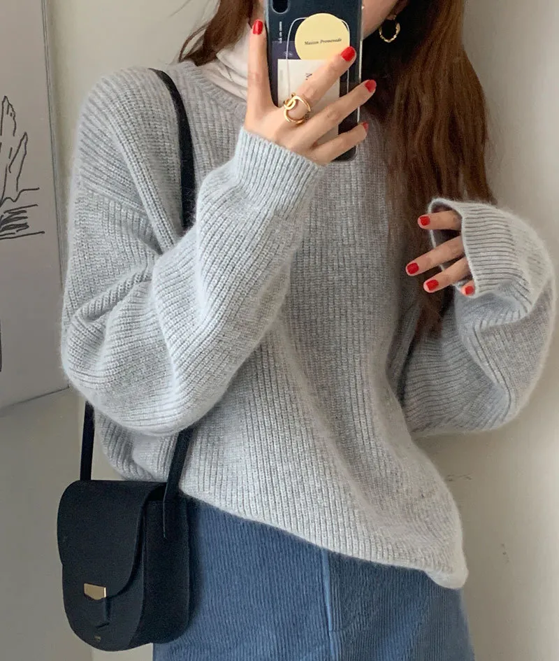 Women's Korean-style Autumn And Winter Loose Sweater - Gray