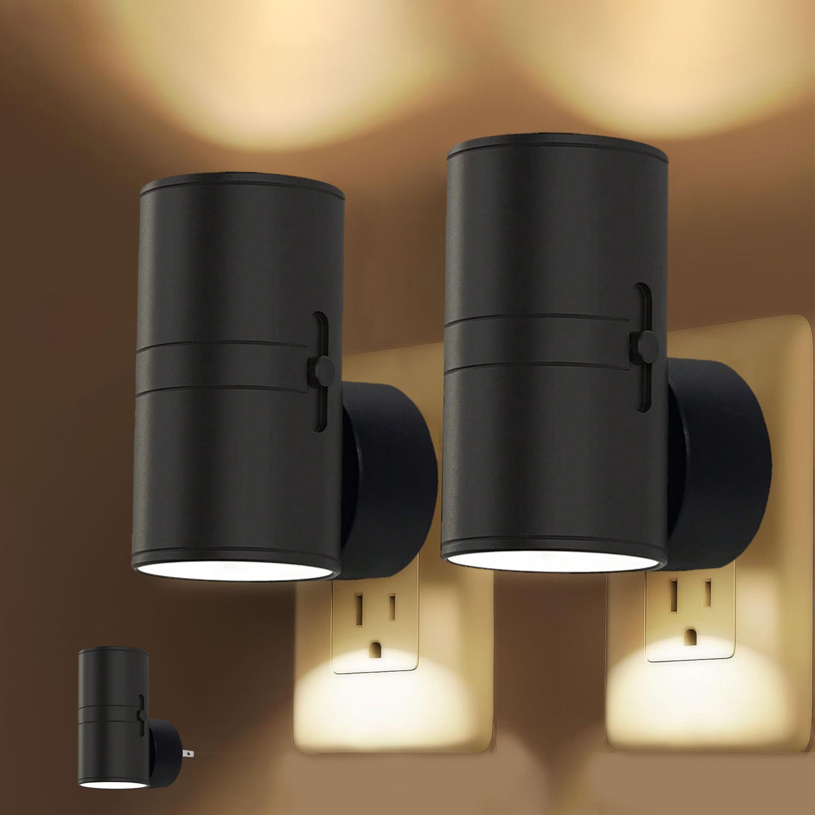 Cylindrical Small Night Lamp Plug-in Wall Lamp