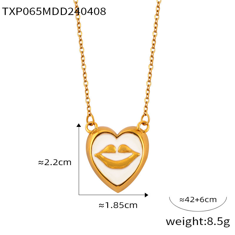 Non-fading Lip Dripping Heart Necklace For Women