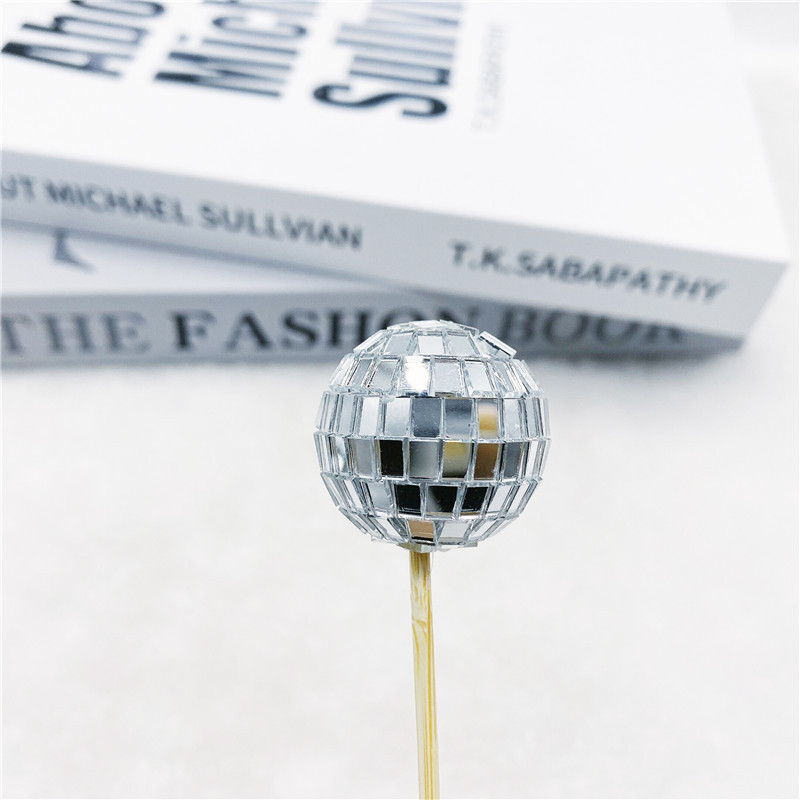 Disco Ball Cake Decoration With Wooden Stick