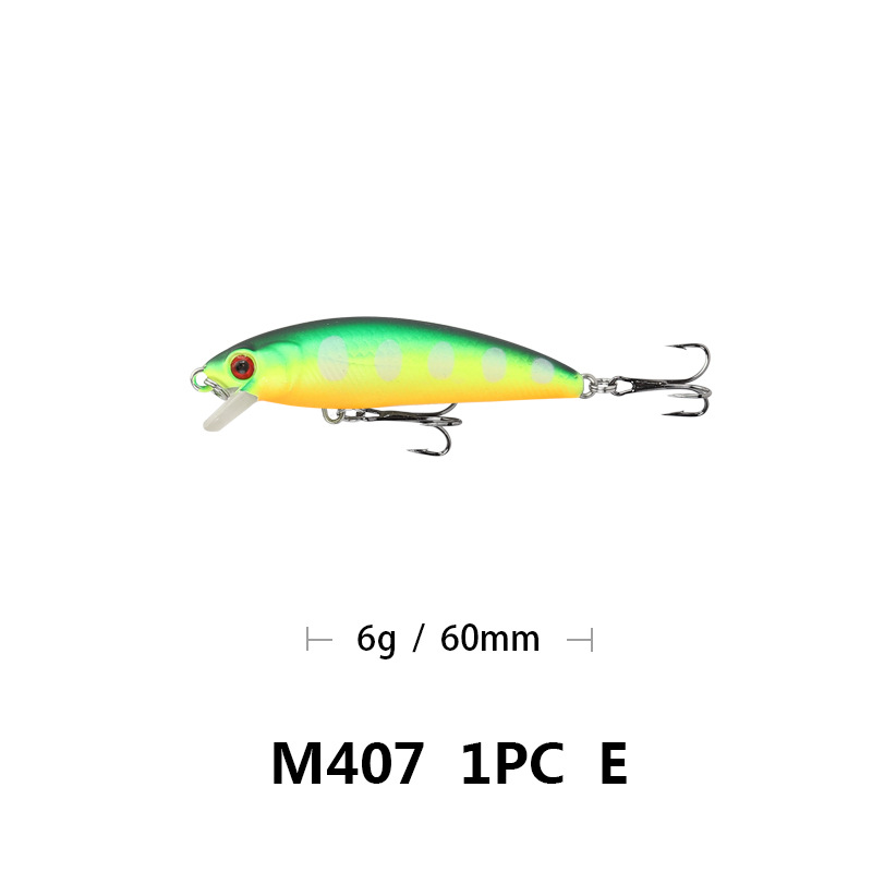 6cm57g Floating Mino Lure Fresh Water Topmouth Culter Weever Mandarin Fish Lure Simulation Bait M407