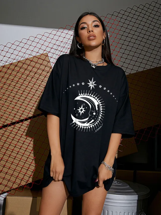 Women's Plus Size Mid length Round Neck Short sleeved T shirt 12Style - Shop at LoveMi