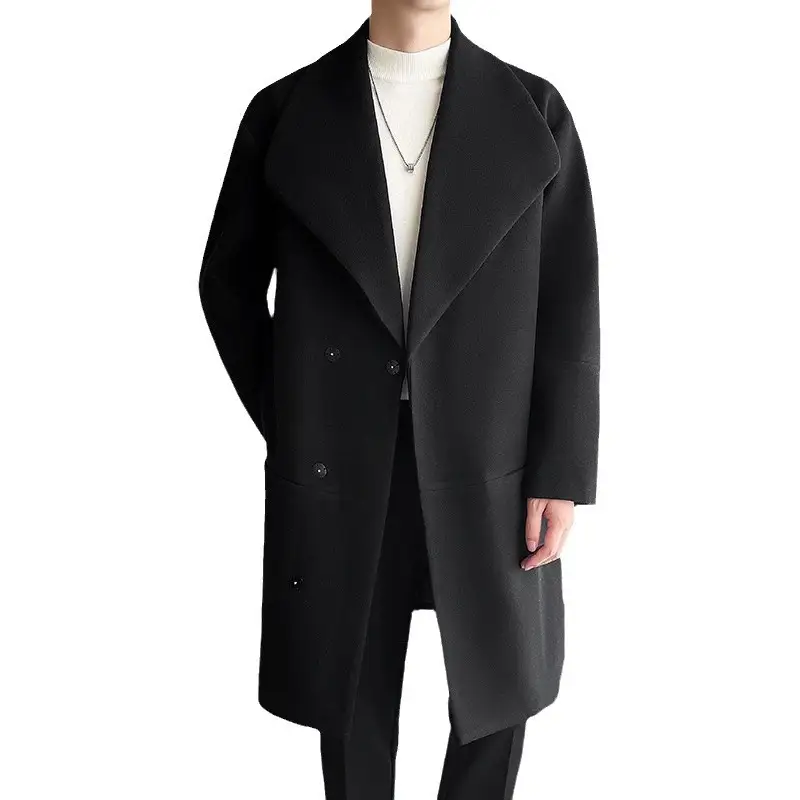 Men's Cotton-padded Mid-length Woolen Coat