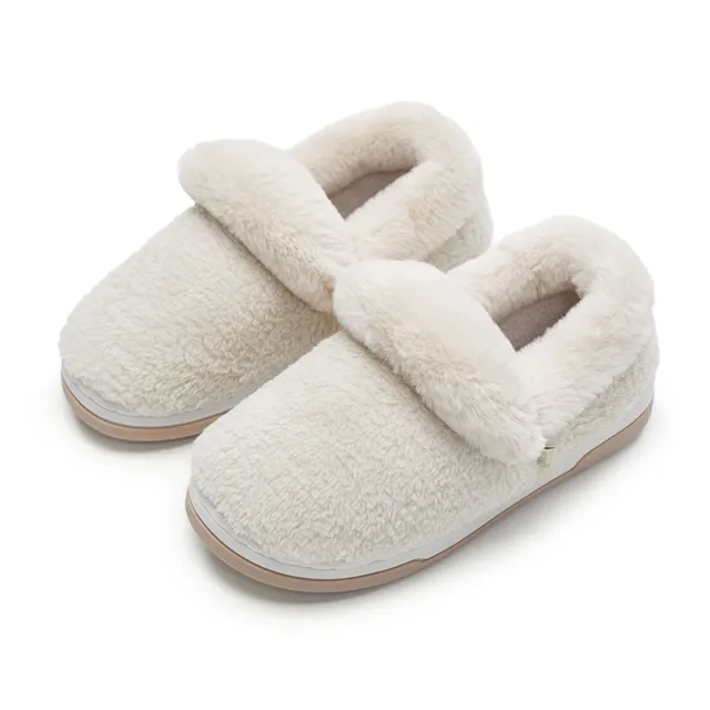 Women's Waterproof Cotton Slippers Autumn And Winter Thick Bottom Cream - Shop at LoveMi