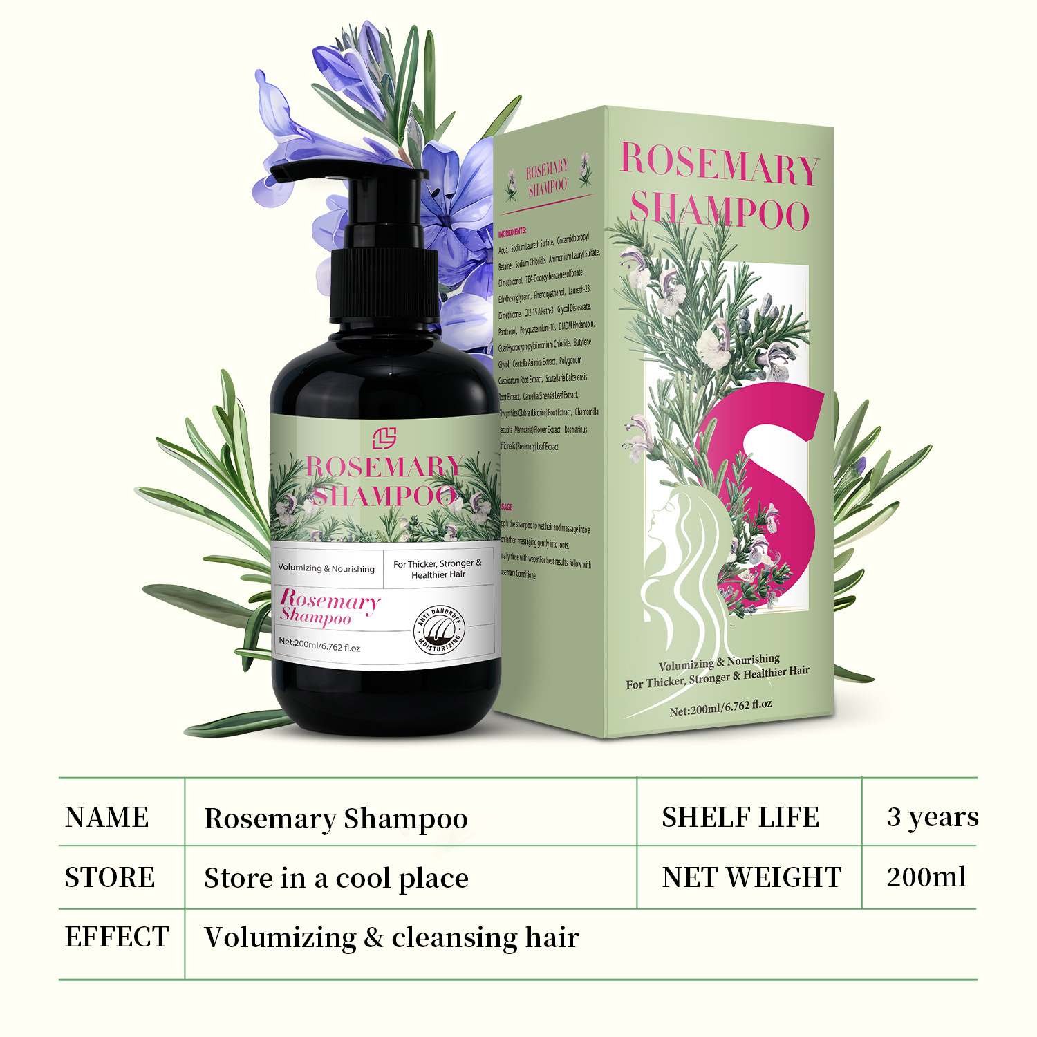 Title 1, Rosemary Shampoo 200ml Cleansing And Moisturizing