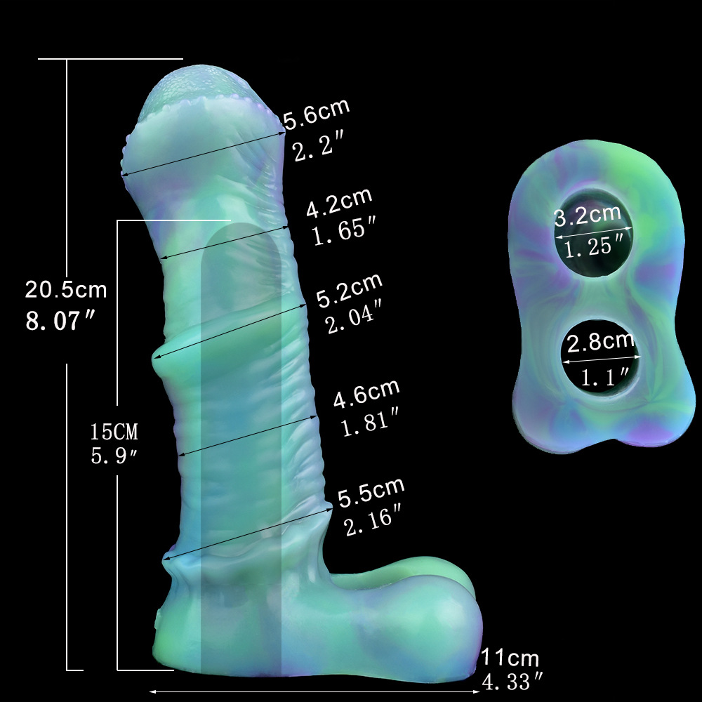 Thickening Liquid Silicone Mens Pleasure-Enhancing Wolf-Tooth Hollow Sleeve