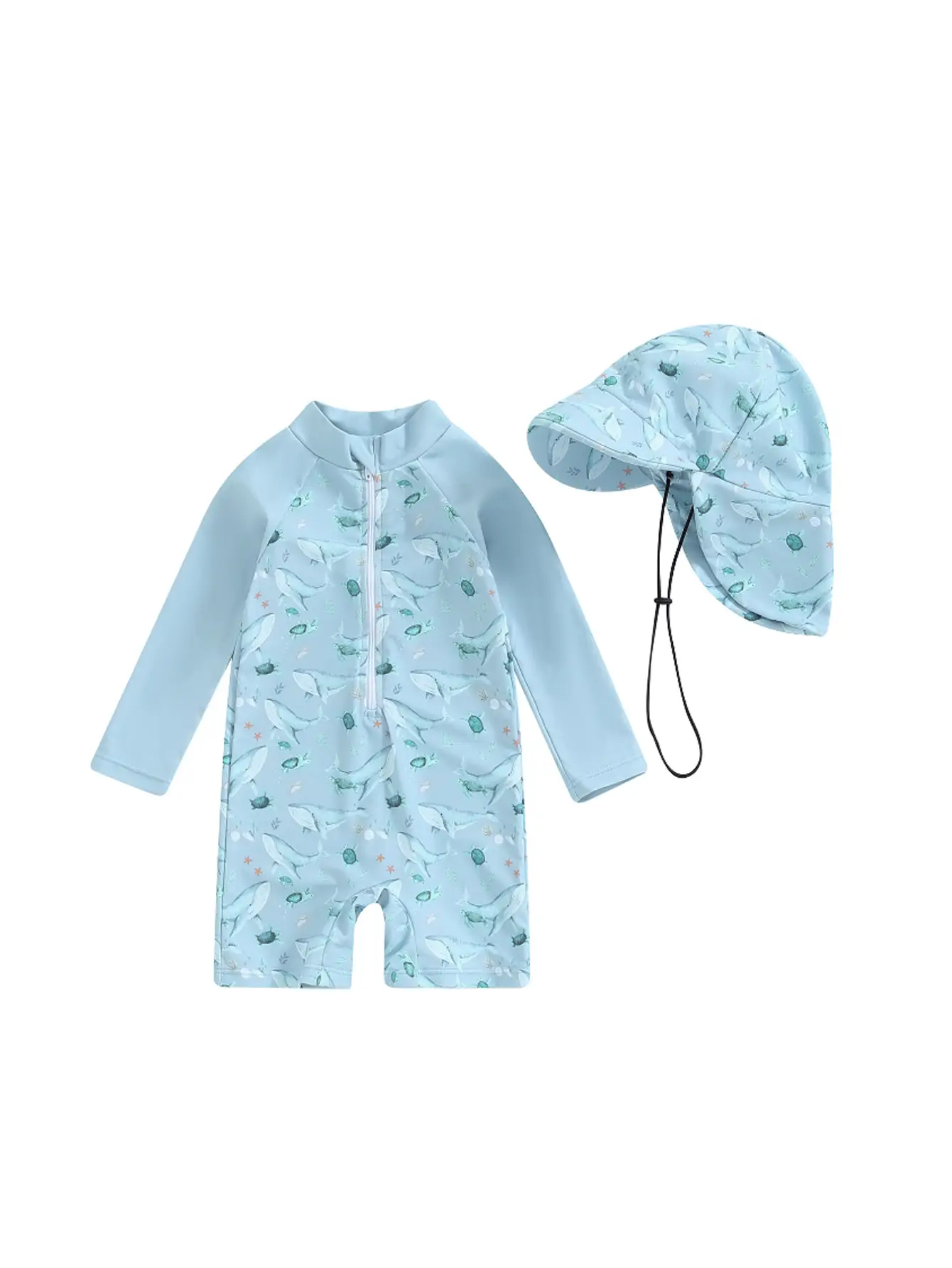 Hat One-piece Long Sleeves Children's Swimsuit