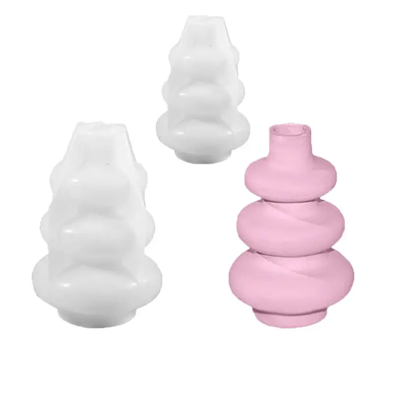 Three Layer Circle Vase Ornaments Silicone Mold