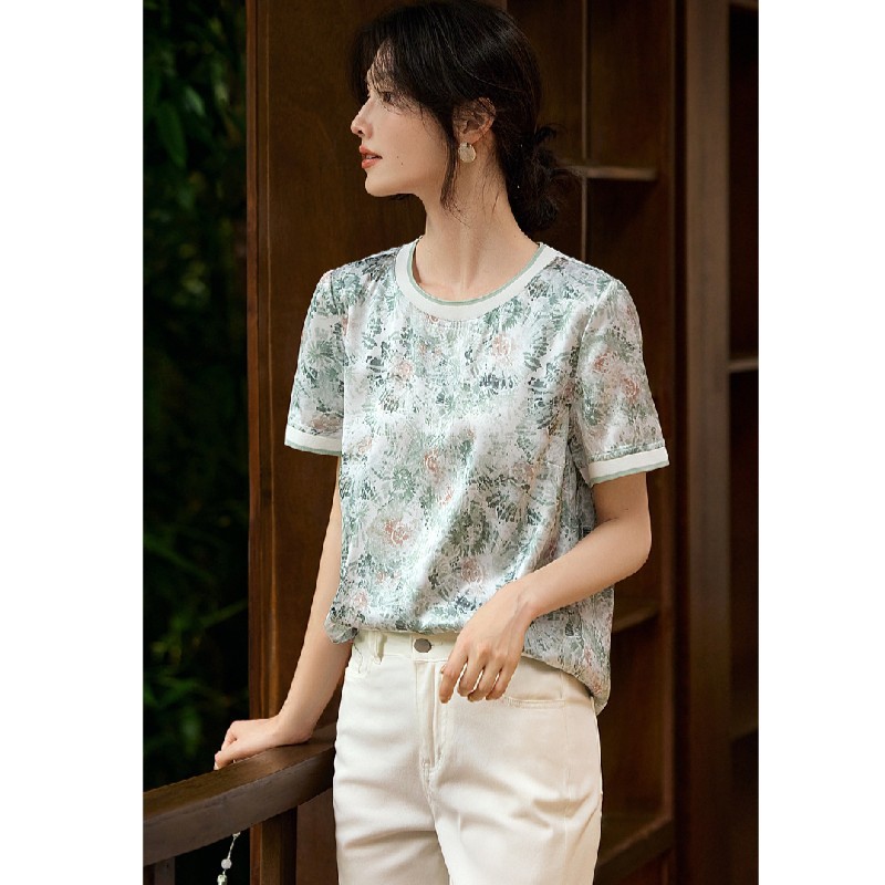 New Casual Temperament Crew Neck Shirt For Women