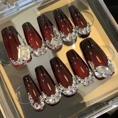 Bloody Castle Red Guokui White Wear Nail Tip Customised - As Shown In The Picture - View 1