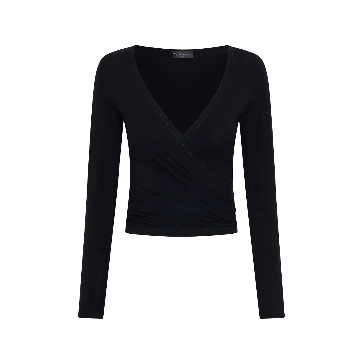 Pure Color Tight Pleated T-shirt