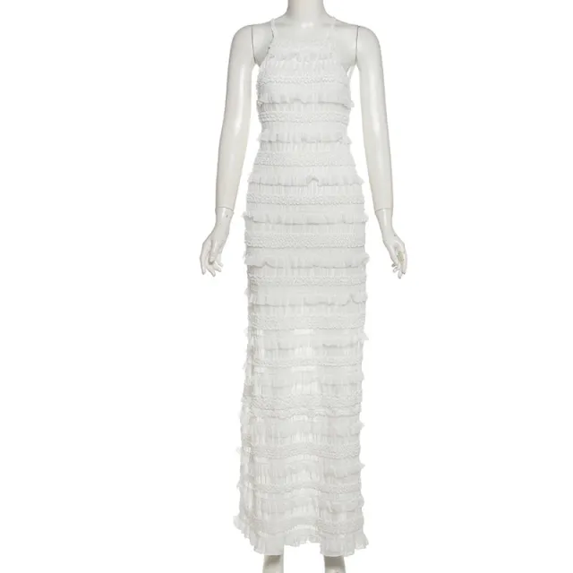 Fashion Women Tied Slim Fit Backless Dress White - Shop at LoveMi