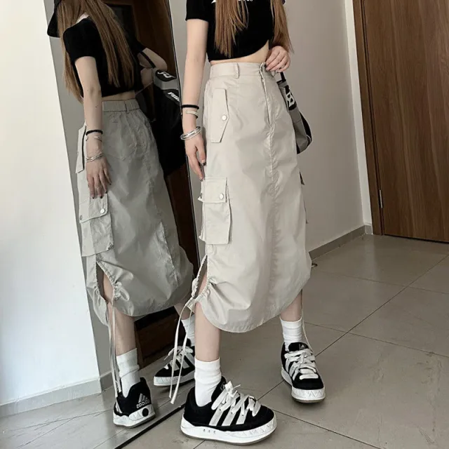 American Retro Suit Skirt Women Greige - Shop at LoveMi