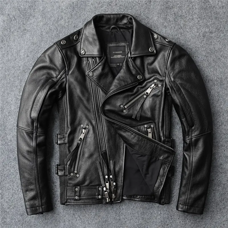 Slim Fit Soft First Layer Cowhide Biker's