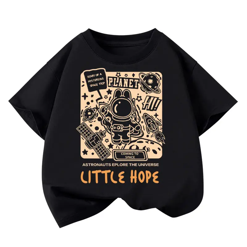 Boys' Cotton Loose-fitting Short-sleeve T-shirt