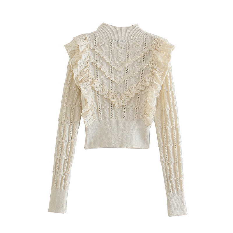 Title 2, Damen Turtleneck Layered Jacquard Cropped Sweat...