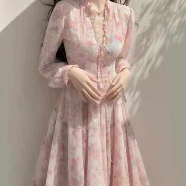 Beautiful Waist tight Women's High end Exquisite Skirt Pink Floral - Shop at LoveMi