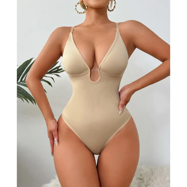 Women's Corset Sexy Deep V Belly Contracting And Hip Lifting Skin Color S - Shop at LoveMi