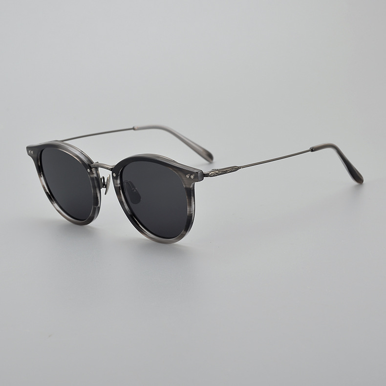 Japanese Handmade Medium Gold Pure Titanium Polarized Sunglasses - Image 6