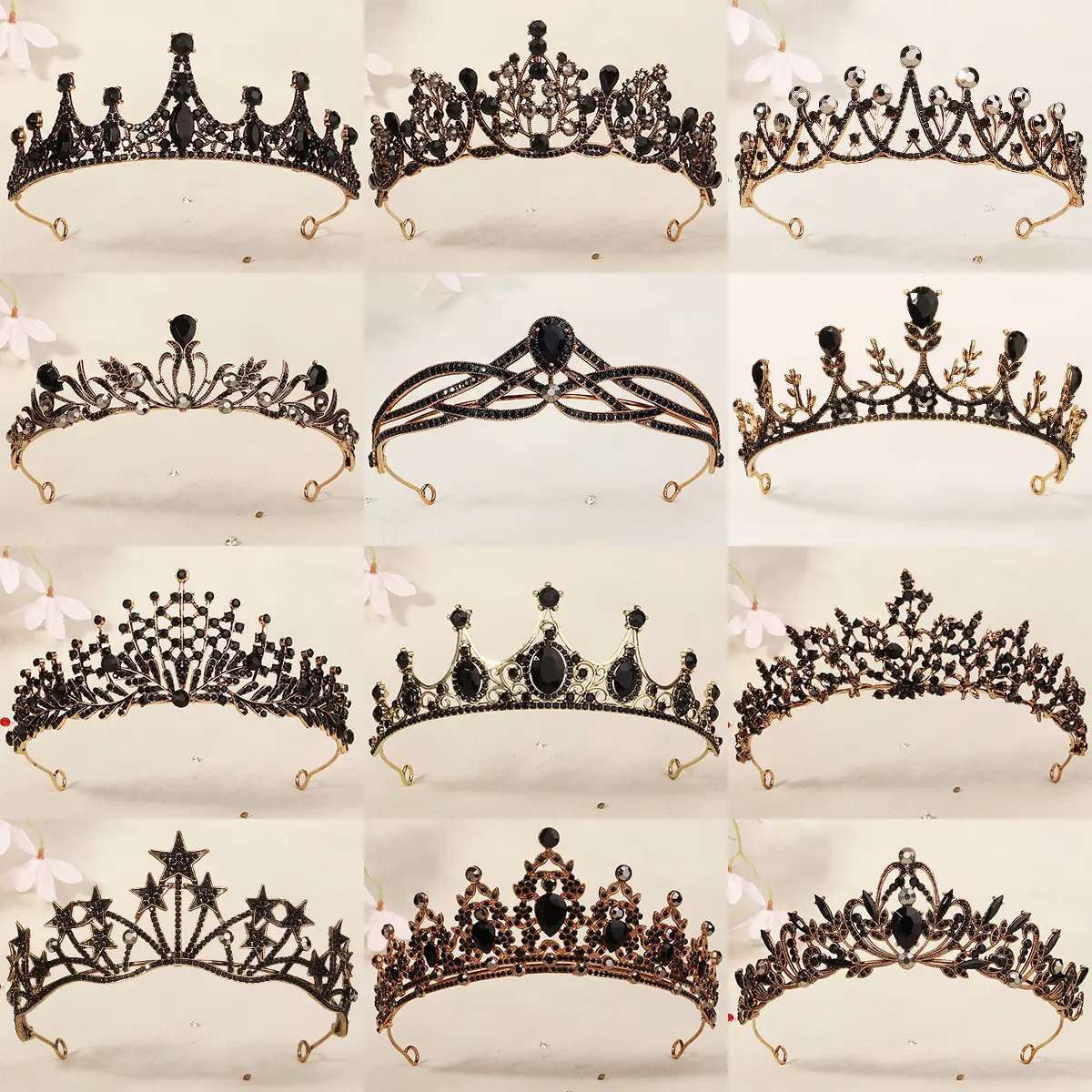 Dark High-end Alloy Rhinestone Crownstylish Headpiece