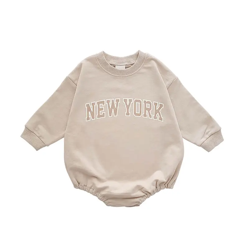 Infant Rompers Loose Western Style Letters NEW YORK Boys And Girls Baby Triangle Rompers
