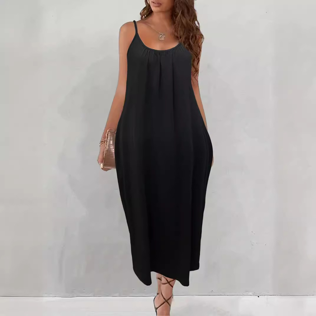 V-neck Casual Loose-fit Laid-back Summer Slimming Slip Dress product image