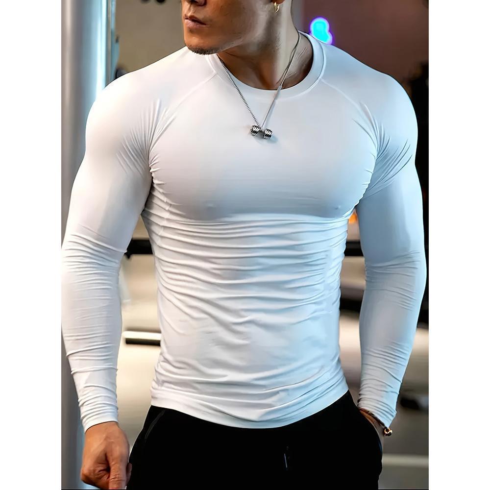 Long-sleeve T-shirt Tight-fitting Muscle-fit Athletic Workout Top