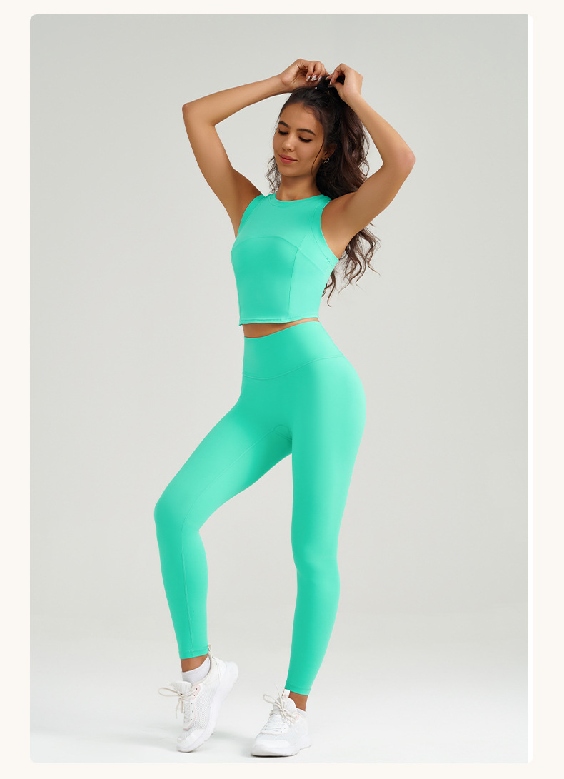Running High Waist Workout Tights Two-piece Set