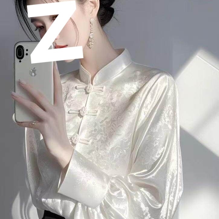 Womens Fashionable Loose-fitting Versatile Printed Blouse