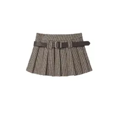 American Sweet Korean Style Tartan Skirt - Skirt Plus Belt - View 1