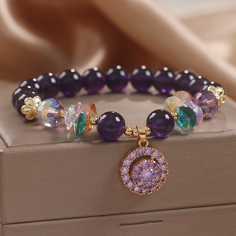 Natural Amethyst Bracelet Female Fashion Good Luck Comes