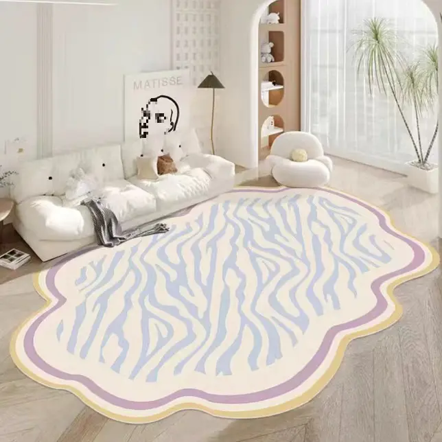 Bedside Rug Mat Home Use Cream Style