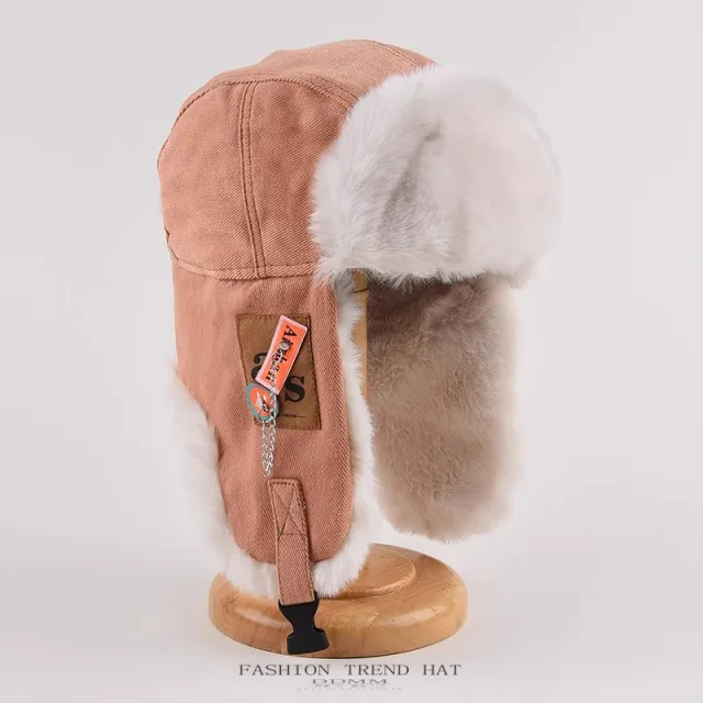Windproof And Warm Ear Protection Plush Cloth Cotton Hat Light Pink - Shop at LoveMi