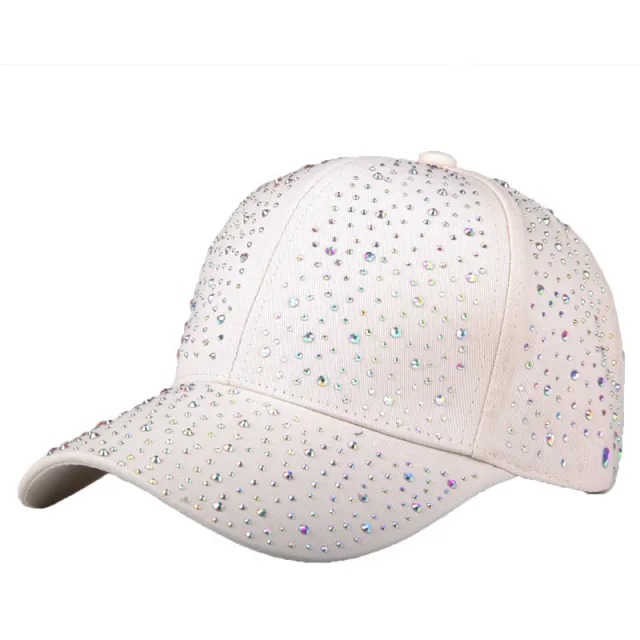 Women's Full Diamond Baseball Cap Outdoor Sun shade Sun Protection Beige - Shop at LoveMi