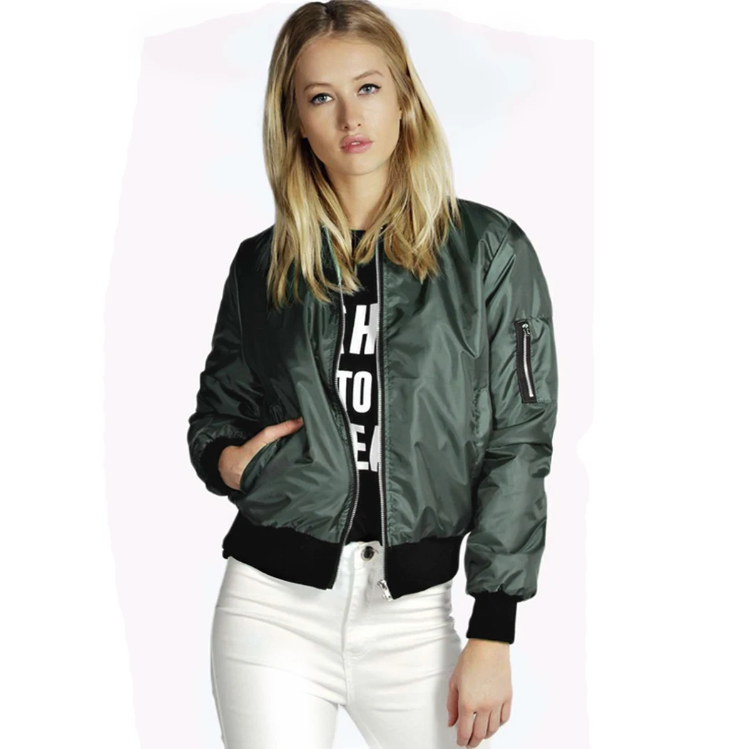 Title 2, Solid Color Short Fashion Zip Jacket for women,...